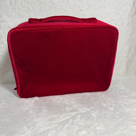 Red Velvet Estee Lauder Travel Train Bag Case Cosmetic Makeup 2023 - Picture 3 of 9